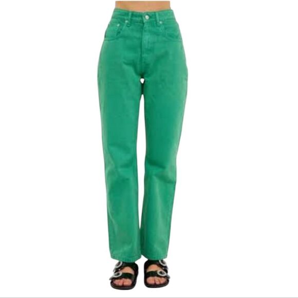 Grey Lab Color Full Length Wide Leg Jean in Green Size Small, NWT‎ - Picture 2 of 7